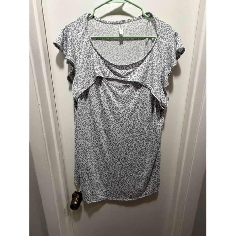 Emerald Leopard Top with Cut out 2X